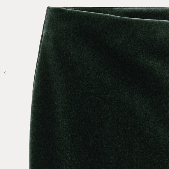 ZARA green velour straight cut cropped pants size extra large - Picture 9 of 12